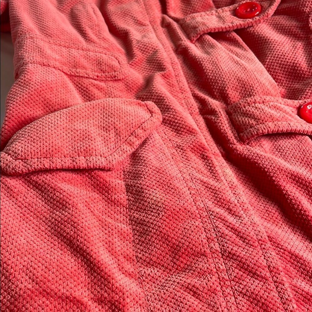Anthropologie Idra Soft Coral Jacket Unique Corduroy - Picture 5 of 10